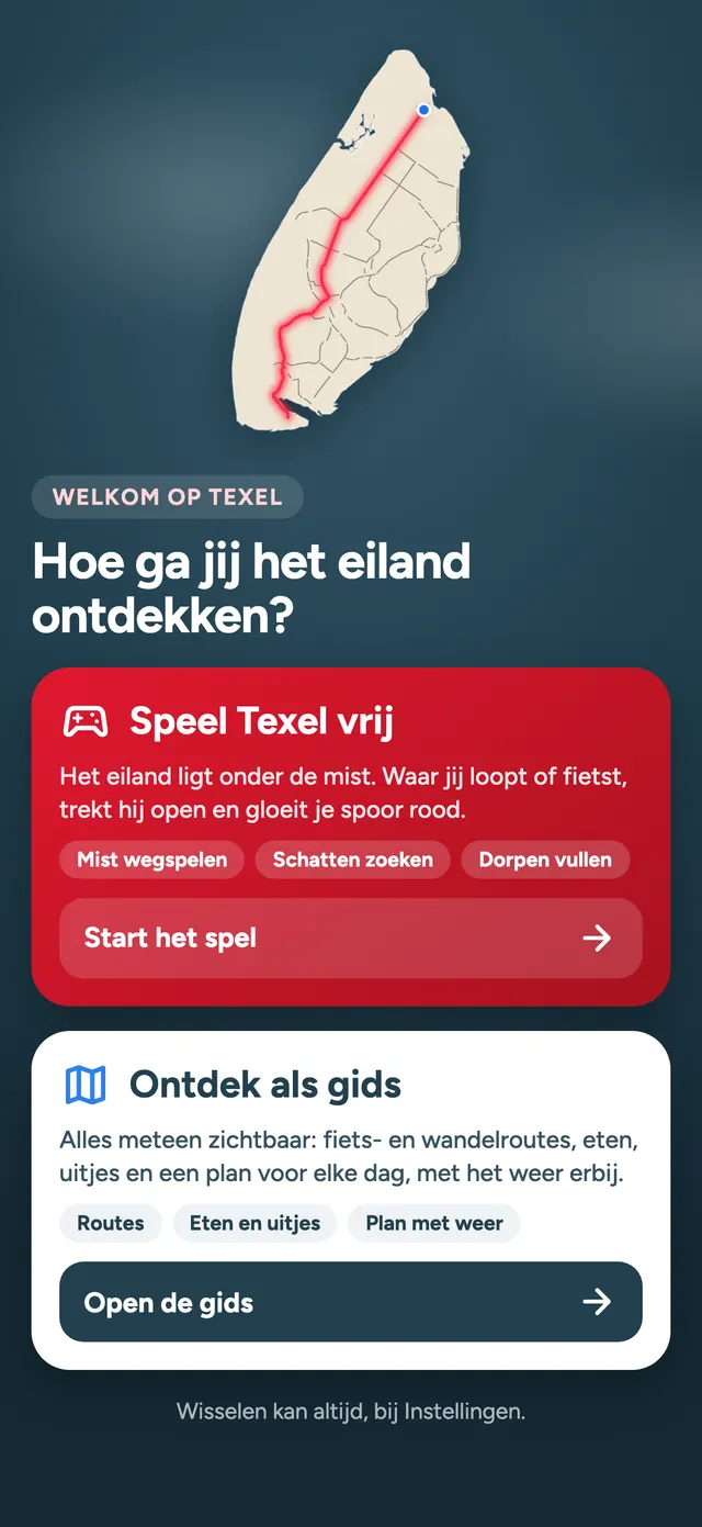 Schermafbeelding van Texplore op een telefoon